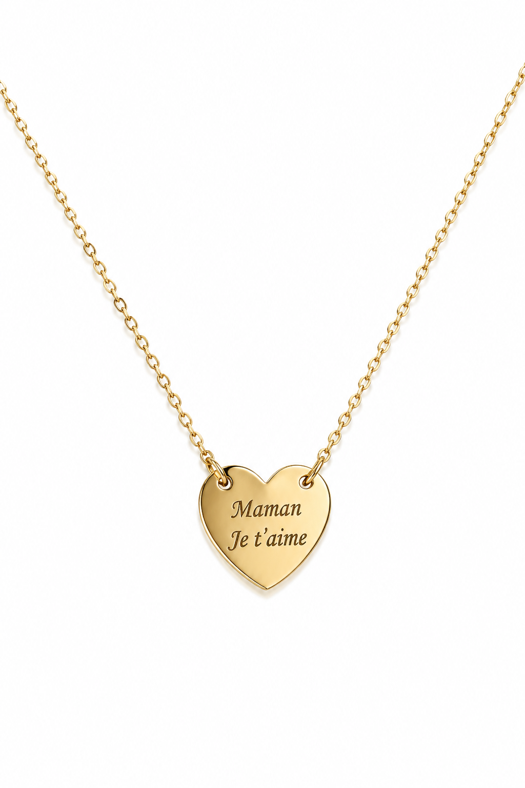 Collier médaillon cœur à graver - doré