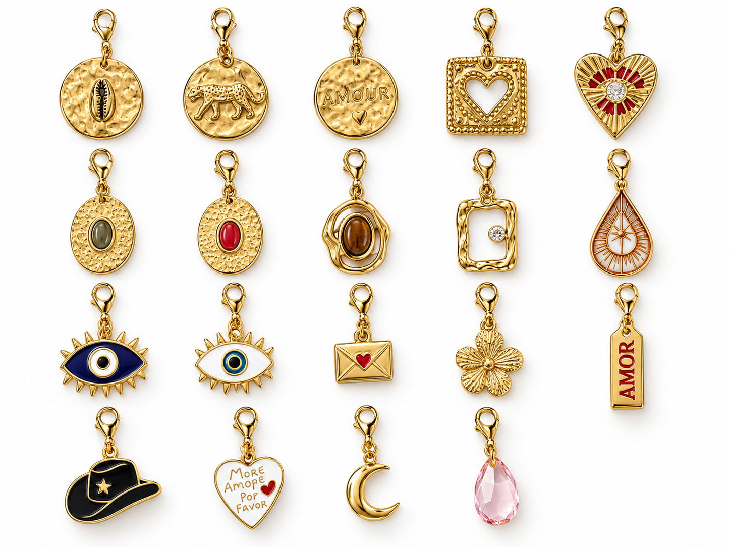 Charm coeur rouge flamboyant zircon