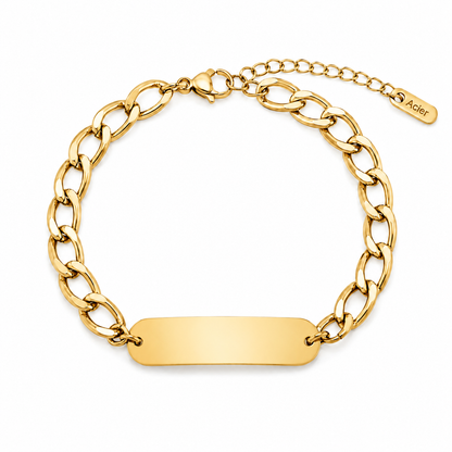 Bracelet gourmette maillons plats à graver | Coloris au choix