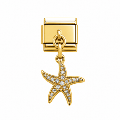 Charm italien breloque étoile de mer strass