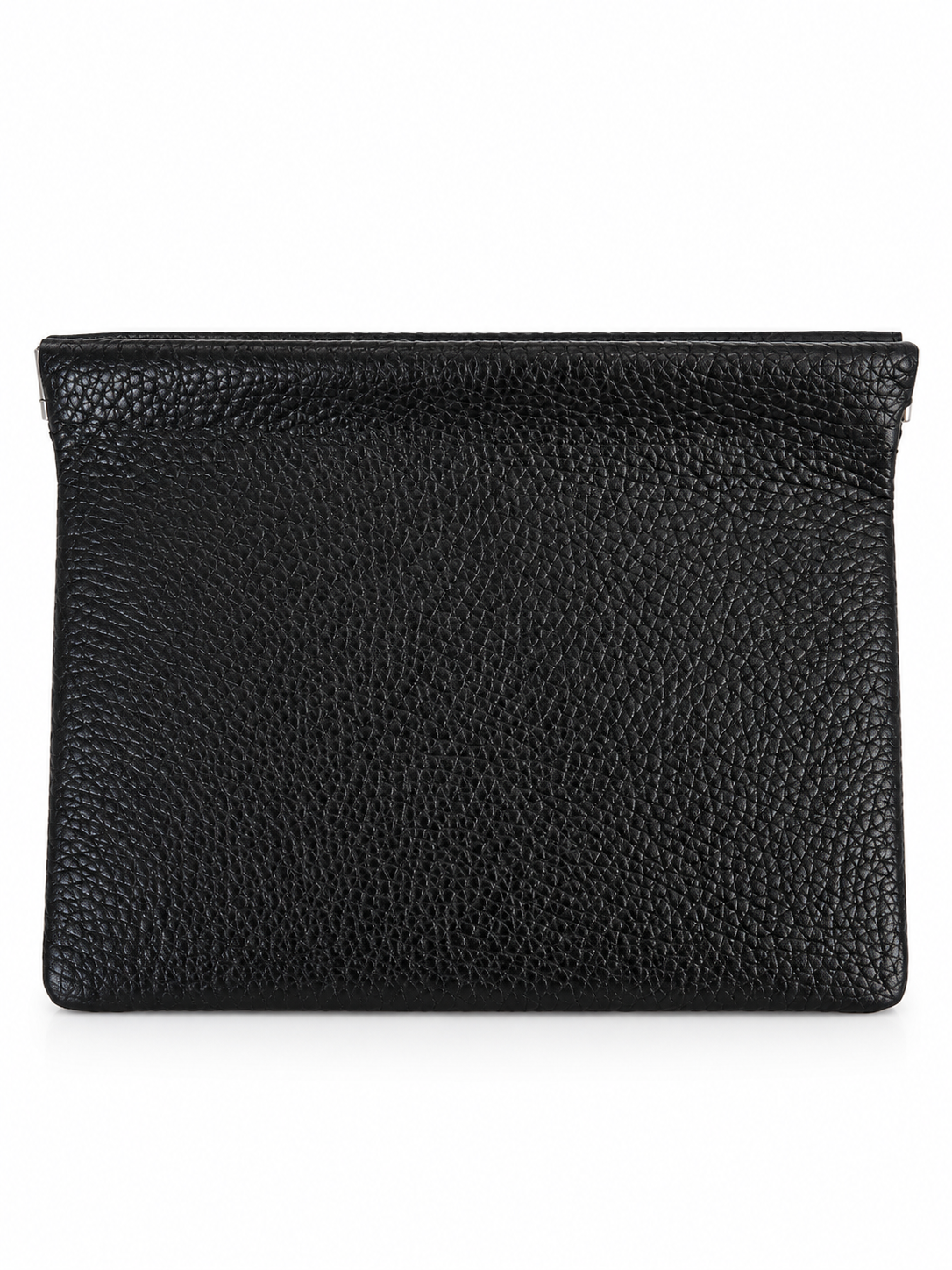 Pochette cuir noir fermoir clic-clac
