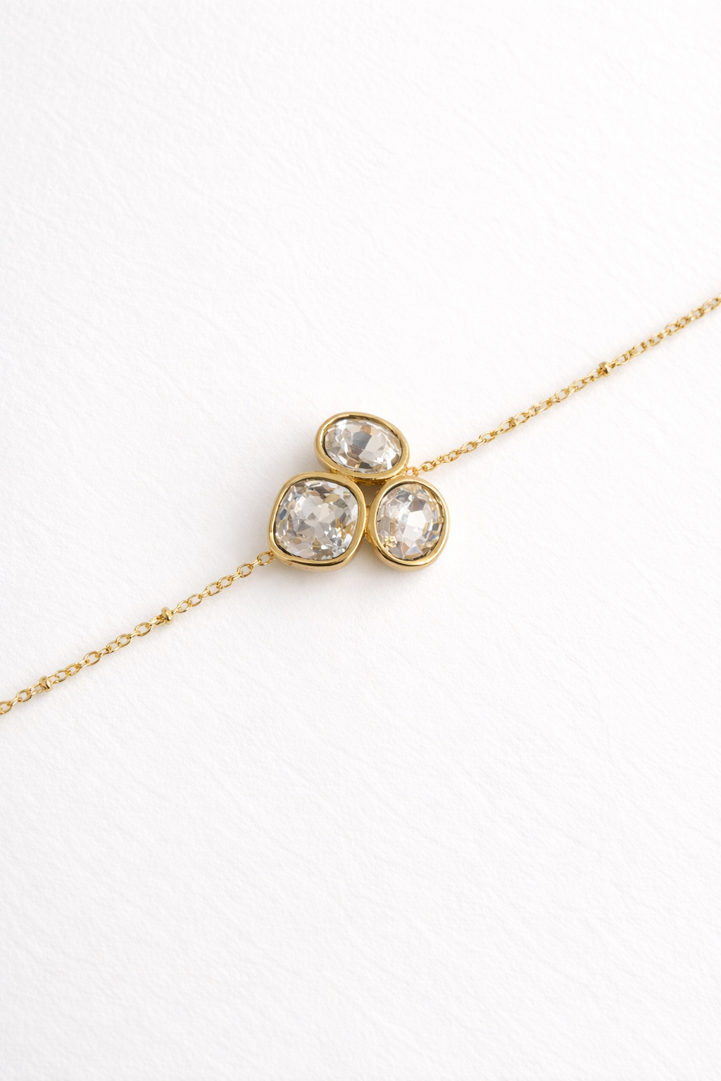 Bracelet trio de cristaux - doré