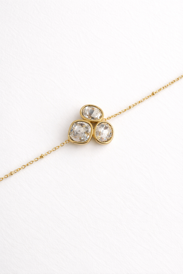 Bracelet trio de cristaux - doré
