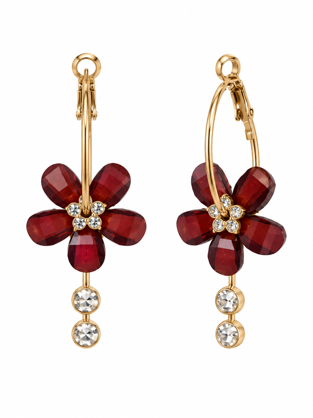 Boucles d'oreilles FLORIMYA rouges