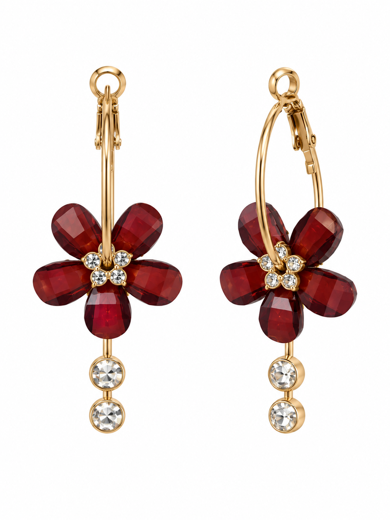 Boucles d'oreilles FLORIMYA rouges