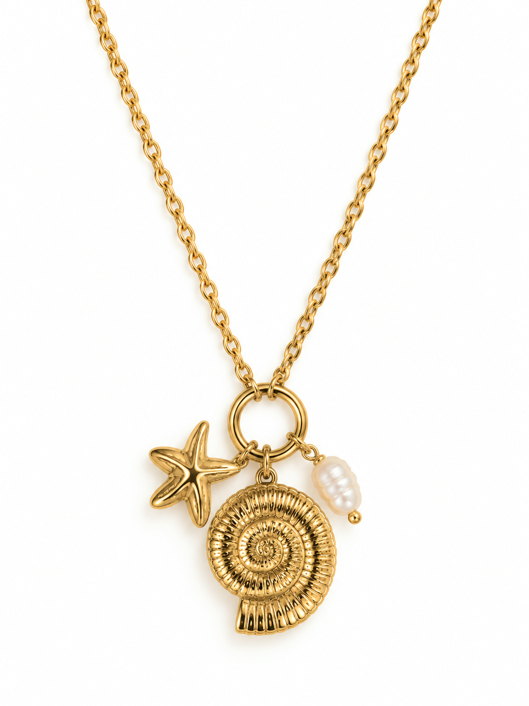 Collier coquillage d’or