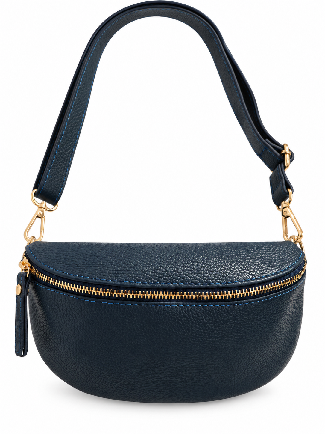 Sac banane cuir bleu canard