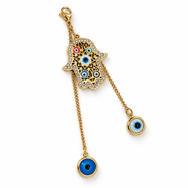 Charm main strass & yeux turcs colorés
