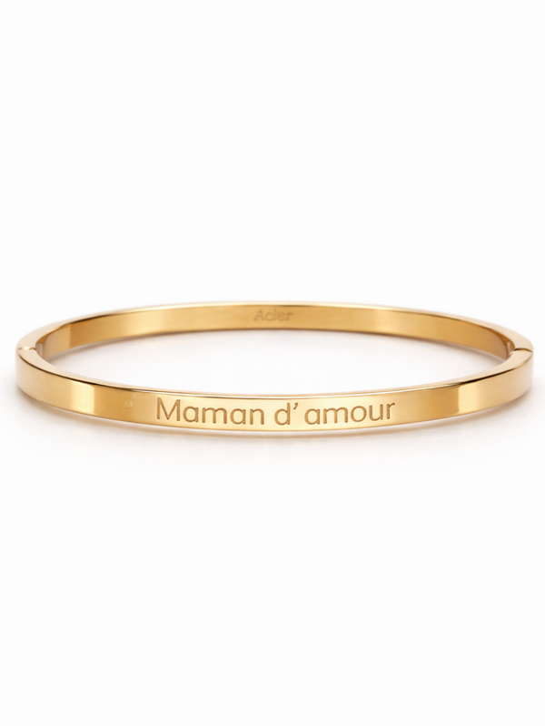 Jonc " Maman d'amour " - doré