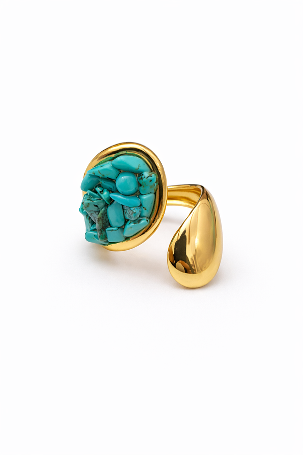 Bague LEÏLA - doré | turquoise