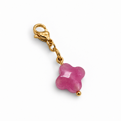 Charm trèfle rose