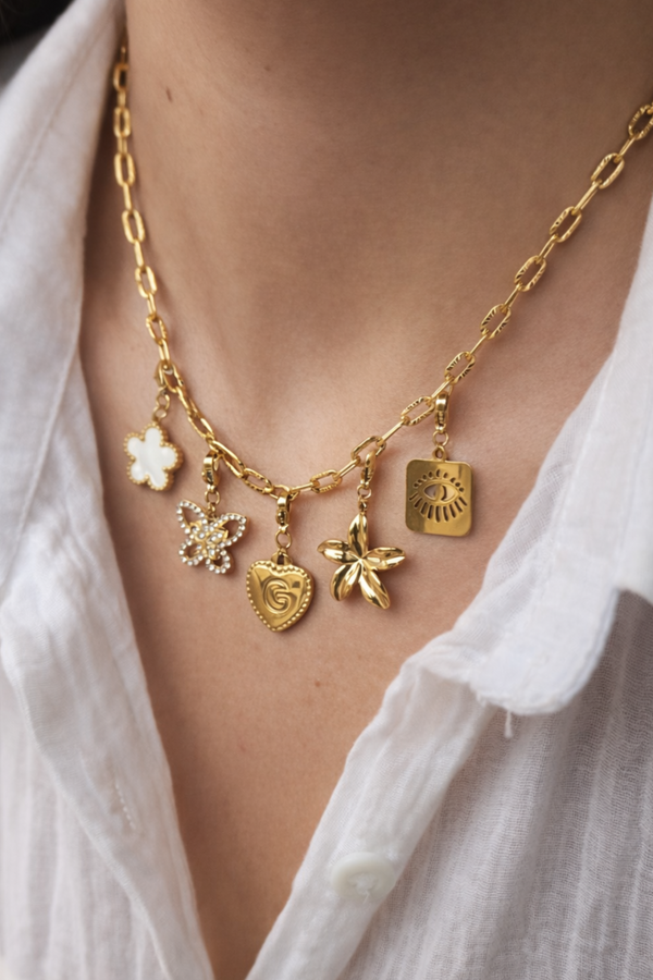 Chaîne petits maillons striés - Modèle B (à personnaliser) - doré