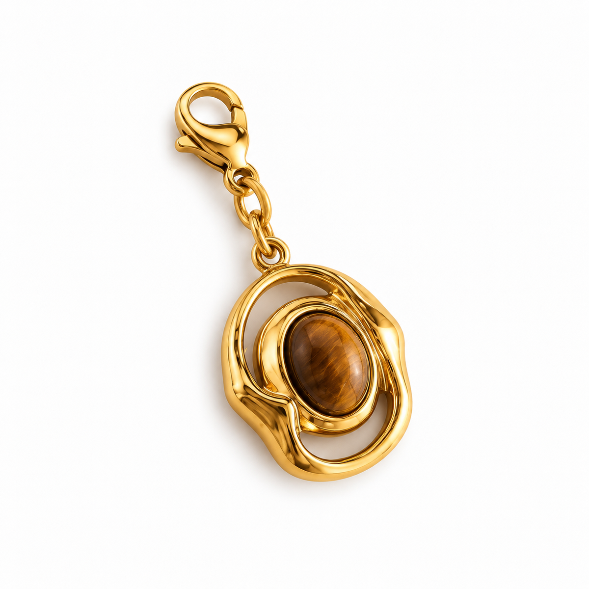 Charm médaillon pierre Œil de tigre