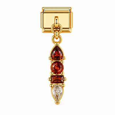 Charm italien breloque talisman ambre