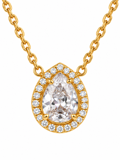 Collier Néréa en Y argenté gouttes ajourées
