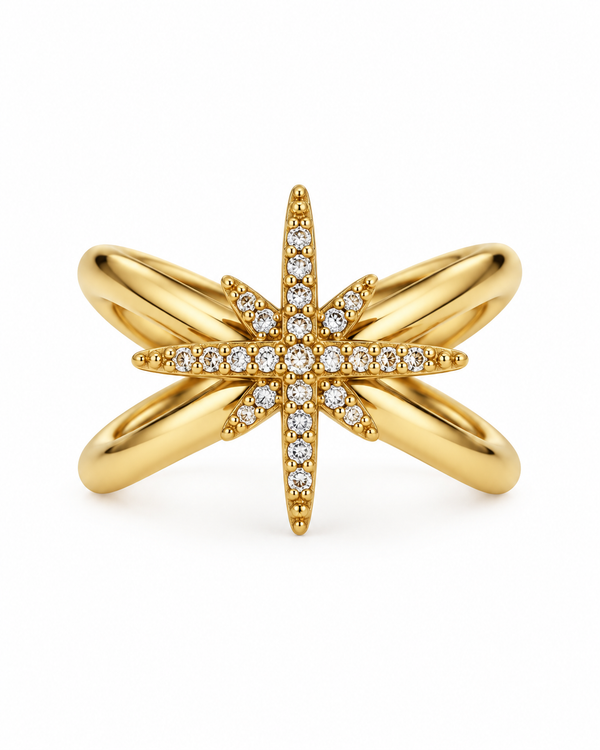 Bague Stellyana zircons ajustable