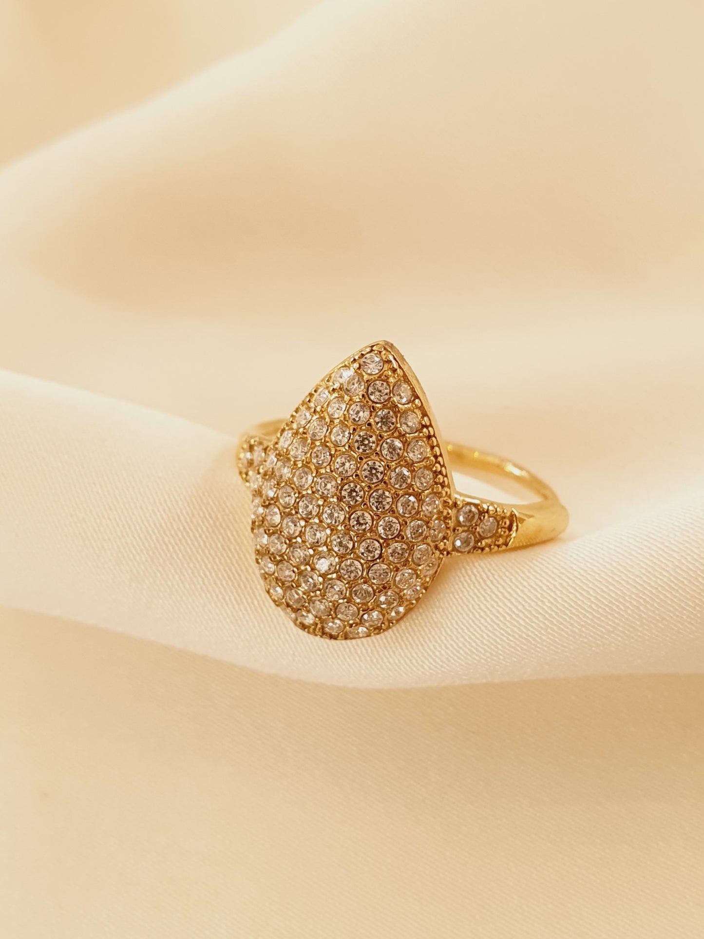 Bague goutte zircons - Coloris au choix