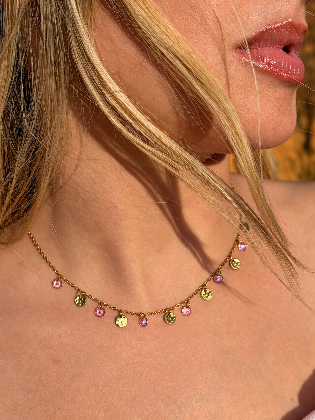 Collier LYSELIA | doré - rose