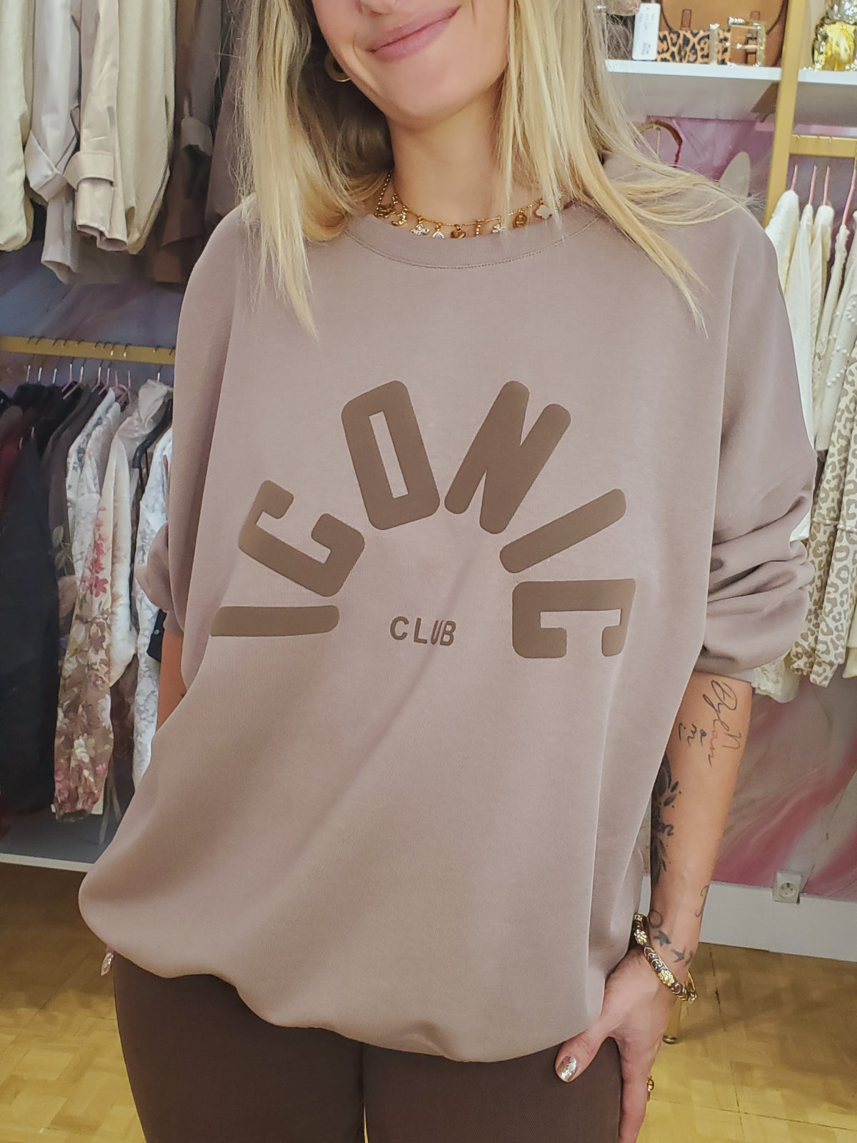 Sweat oversize ICONIC taupe