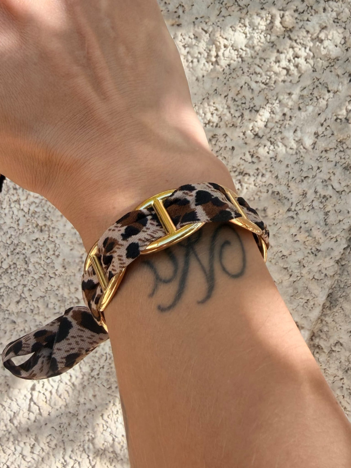 Bracelet BAHIA grand modèle - doré | léopard