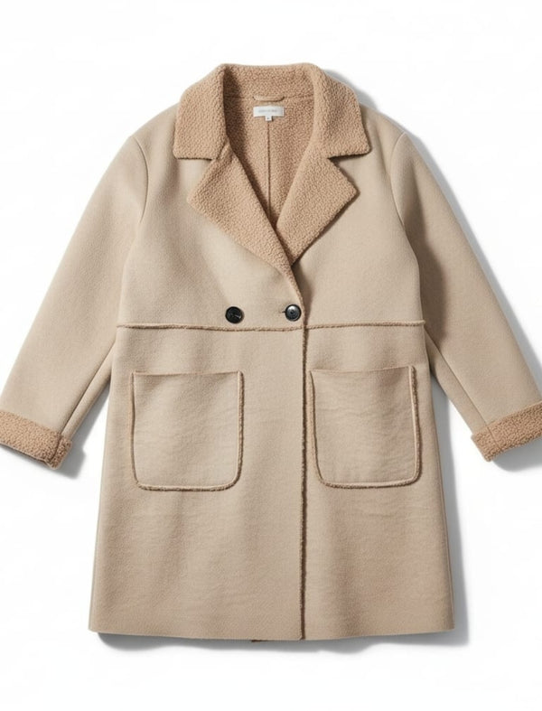 Manteau suédine effet mouton