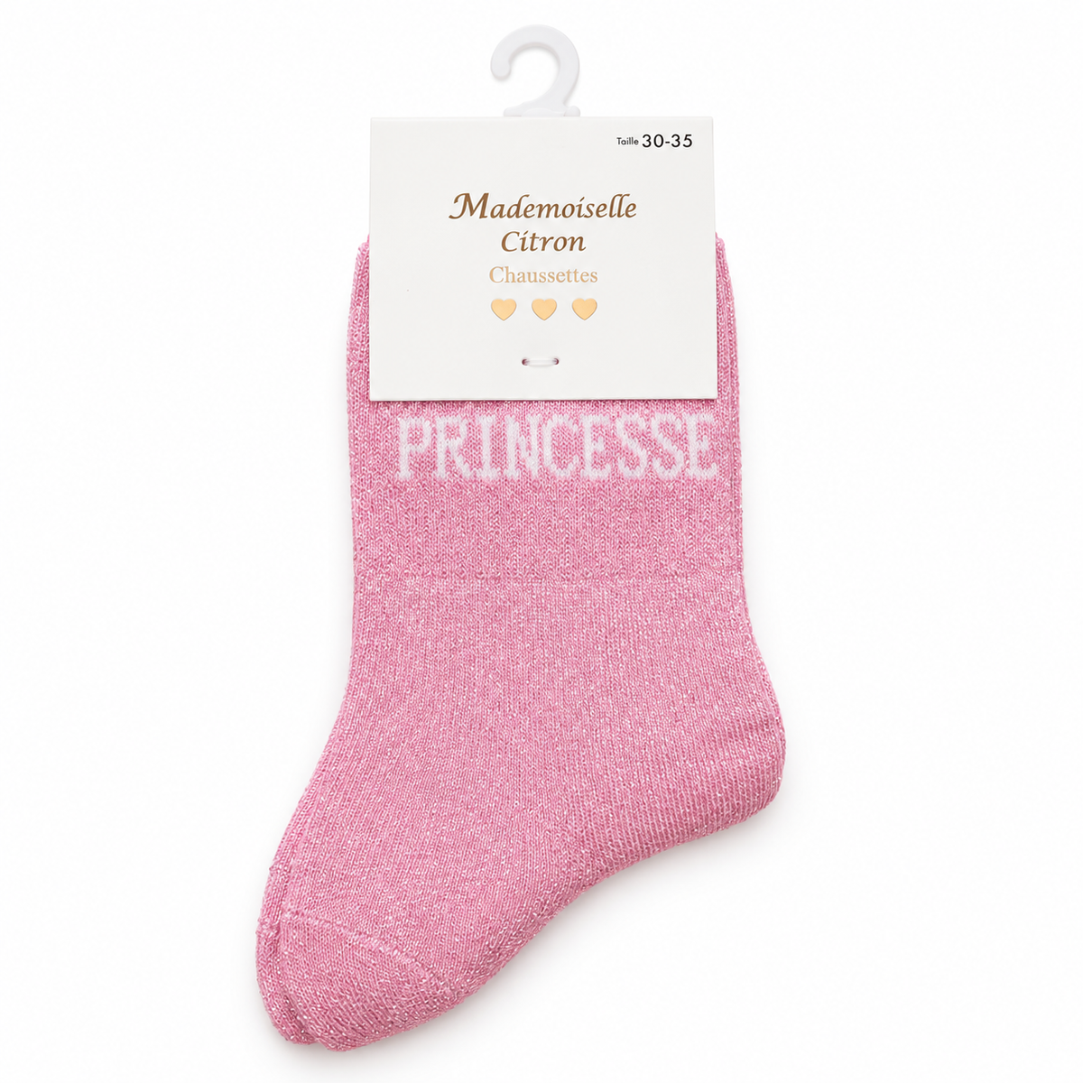 Chaussettes ENFANTS FILLES à message PRINCESSE | Couleur aléatoire