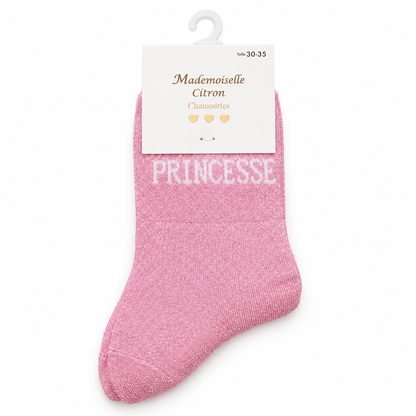 Chaussettes ENFANTS FILLES à message PRINCESSE | Couleur aléatoire
