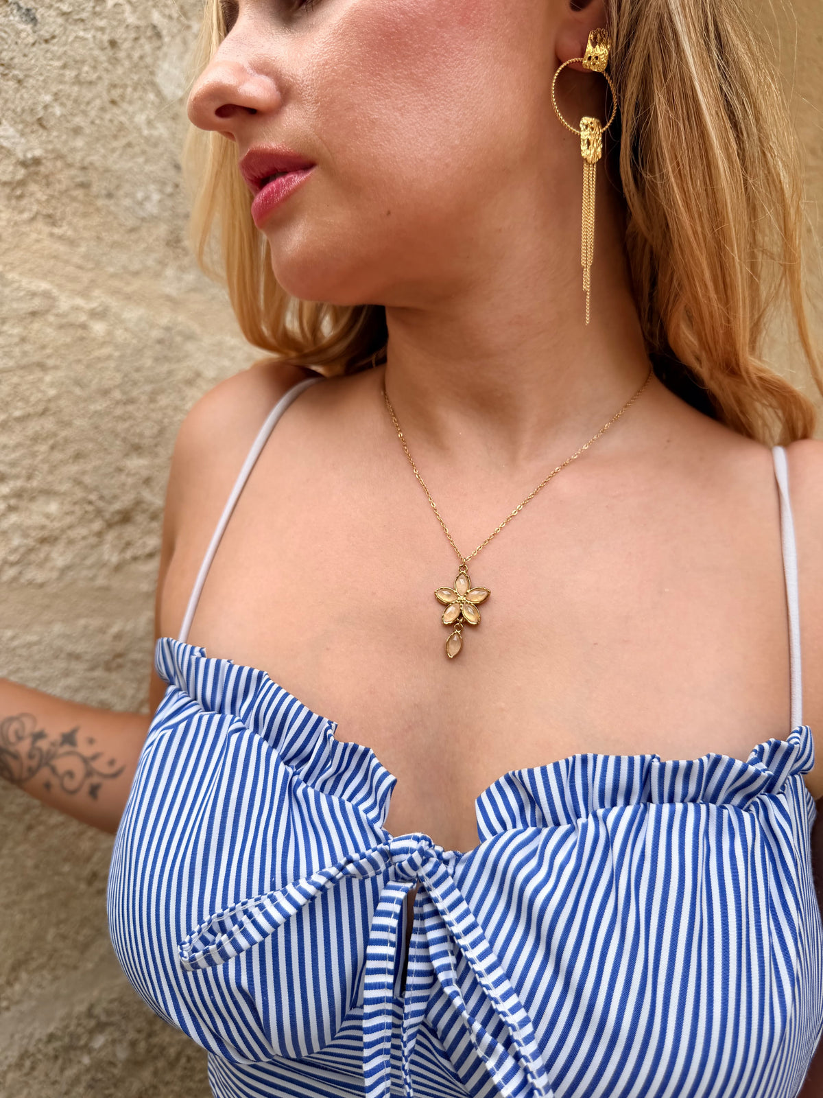 Collier FLORALYA - beige