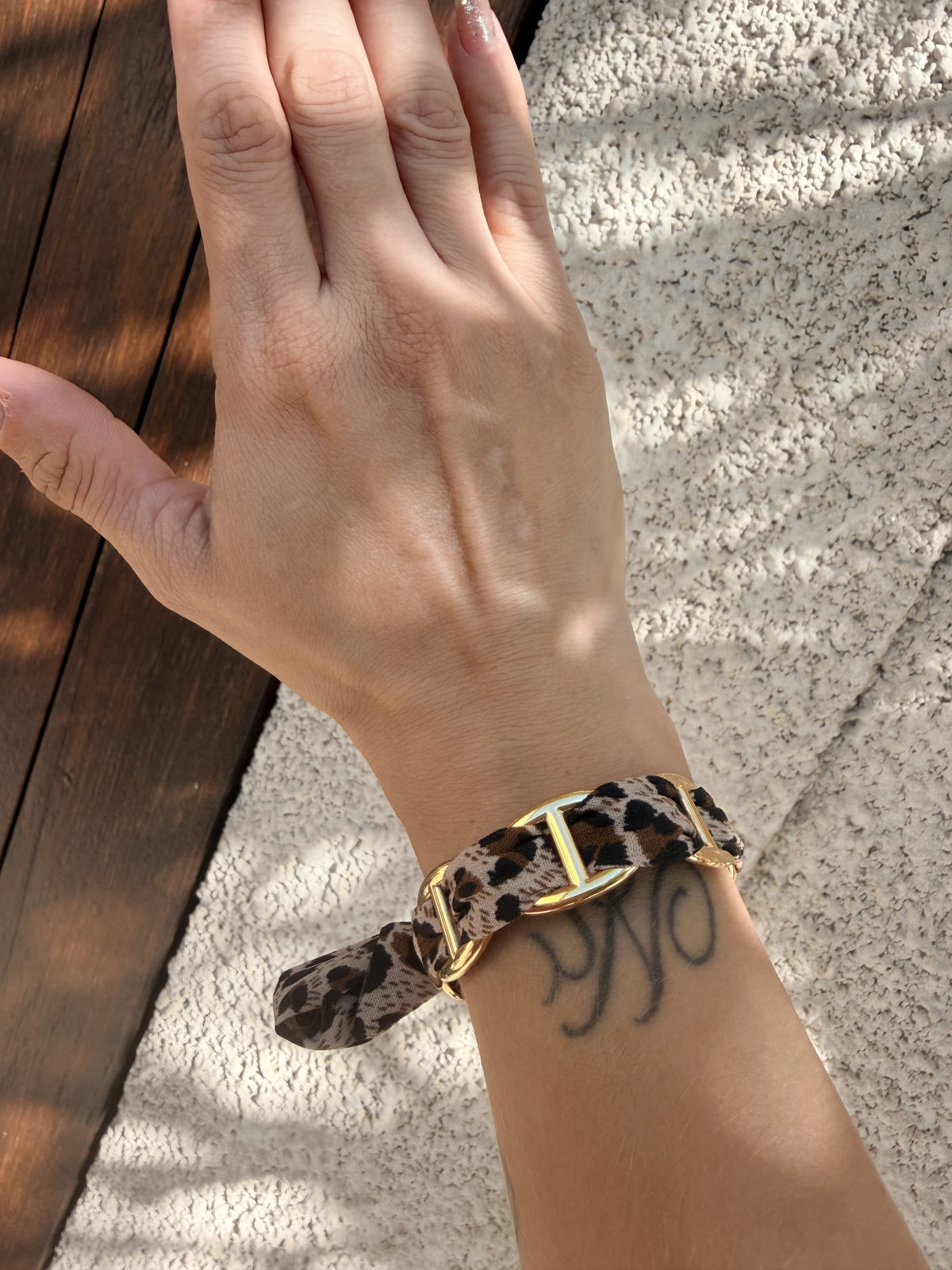 Bracelet BAHIA grand modèle - doré | léopard