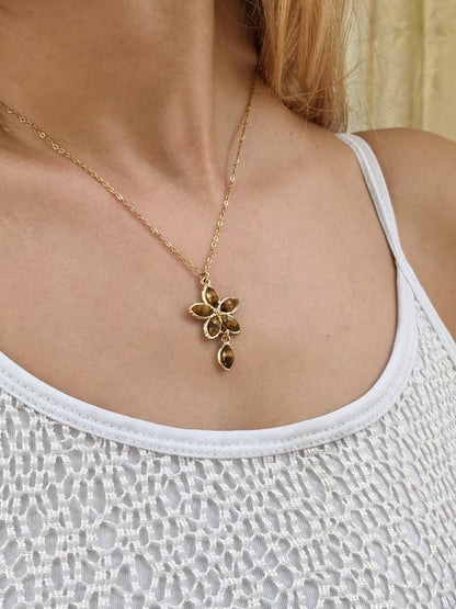 Collier FLORALYA - marron
