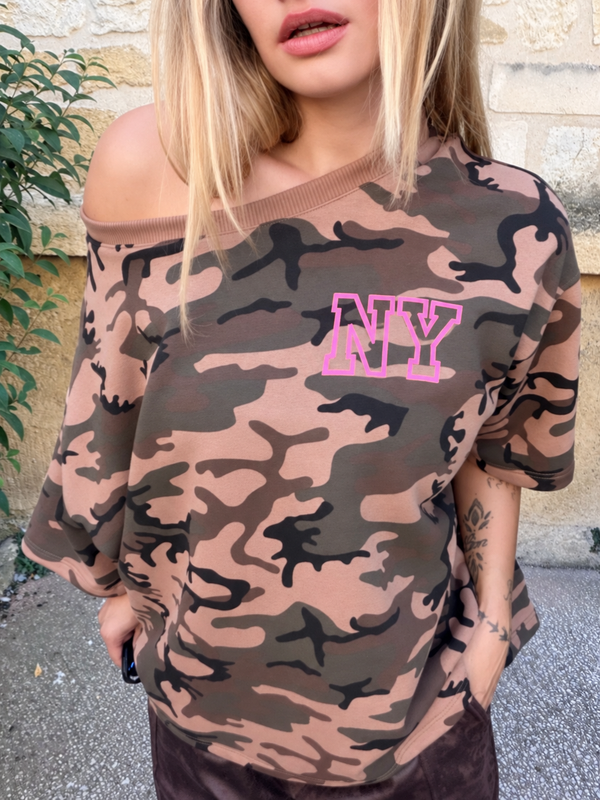 Sweat oversize camouflage NY