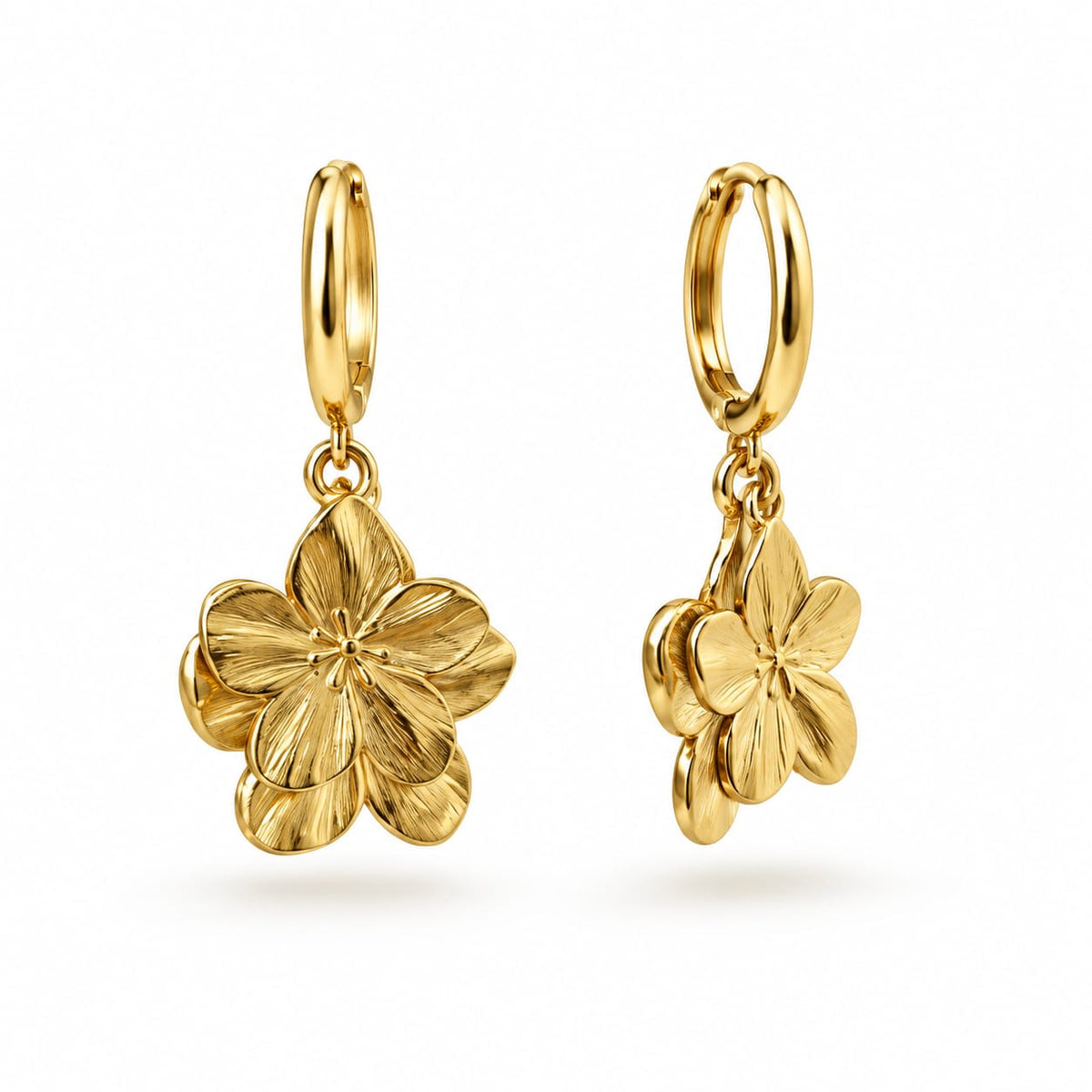 Boucles d’oreilles duo de Fleurs Bali – doré