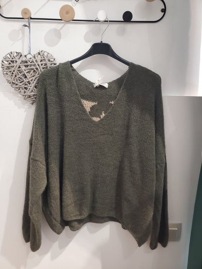 Pull amour - Vert kaki