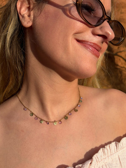Collier LYSELIA | doré - rose