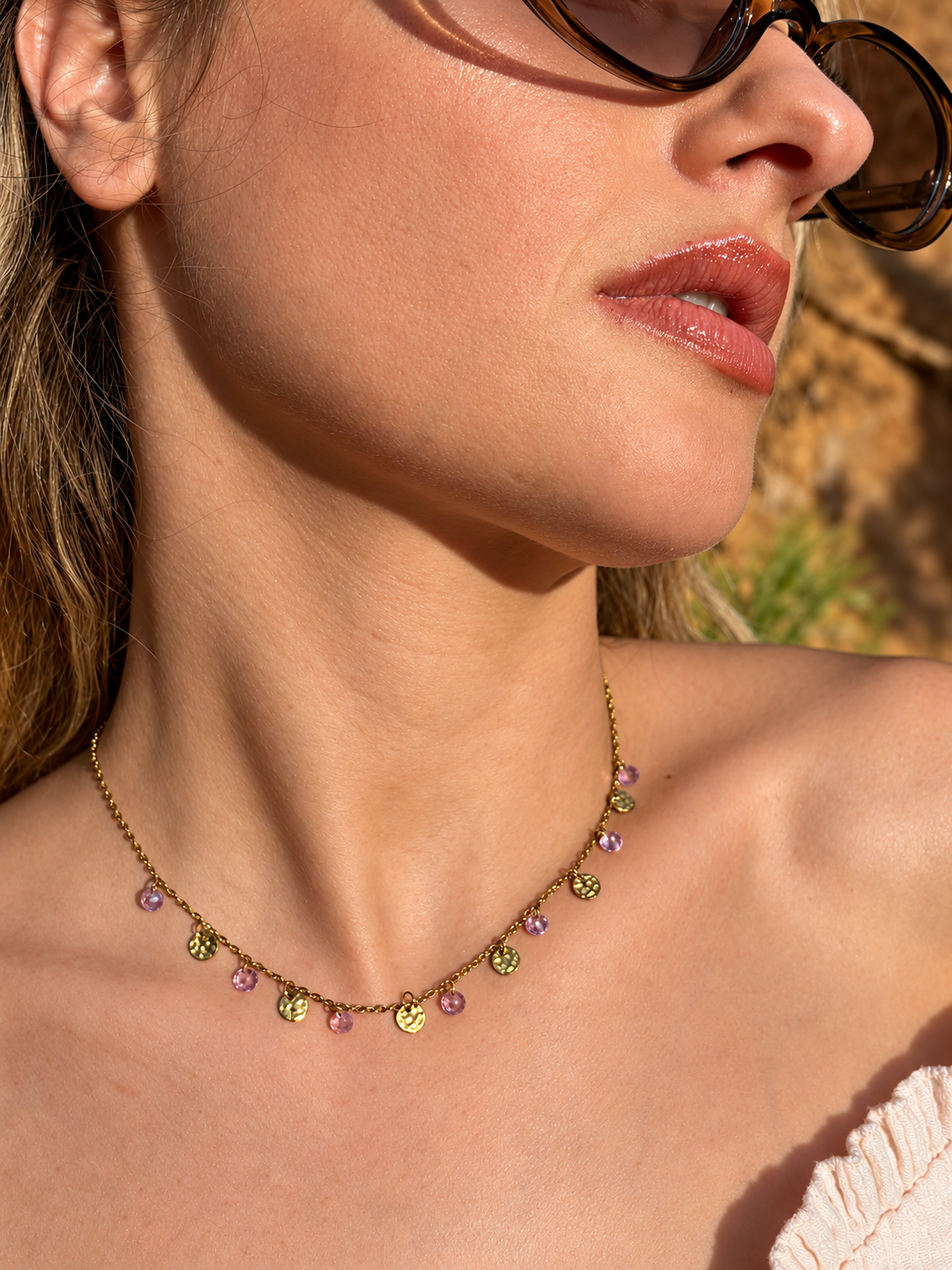 Collier LYSELIA | doré - rose