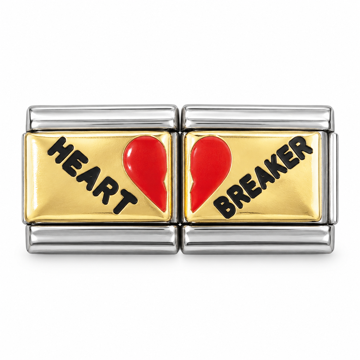 Double charm italien Heart breaker - argenté