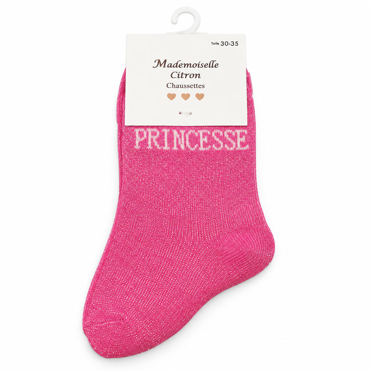 Chaussettes ENFANTS FILLES à message PRINCESSE | Couleur aléatoire