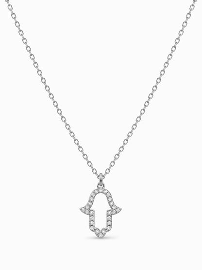 Collier destockage main de Fatma zircons