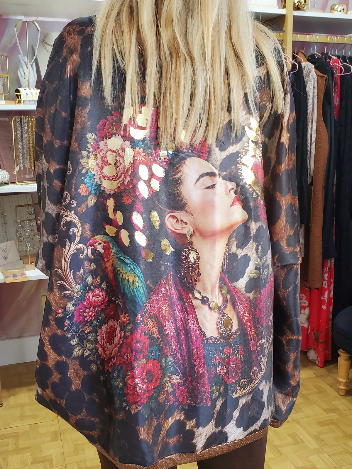 Tunique poncho oversize imprimée Frida