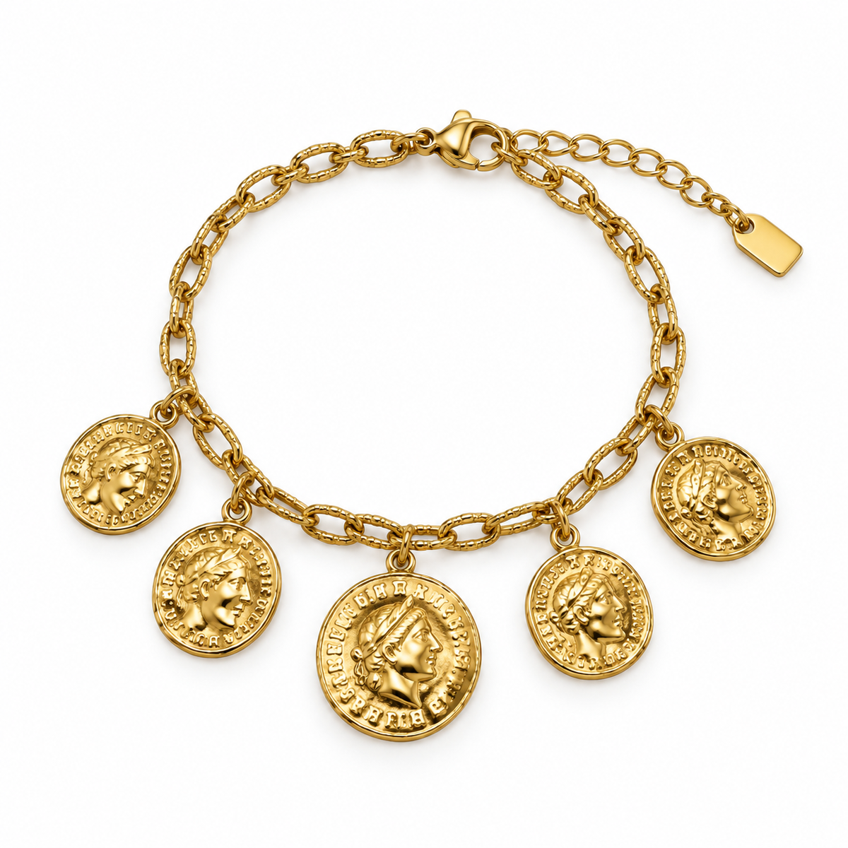 Bracelet multi-médaillons - doré