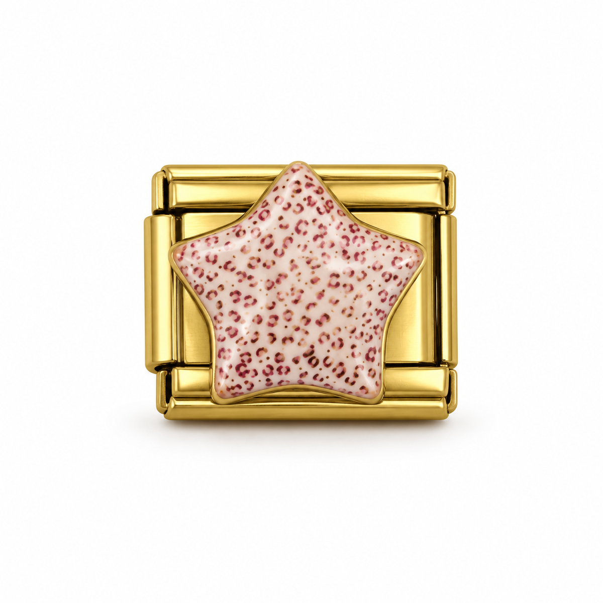 Charm italien Étoile fond rosé - doré