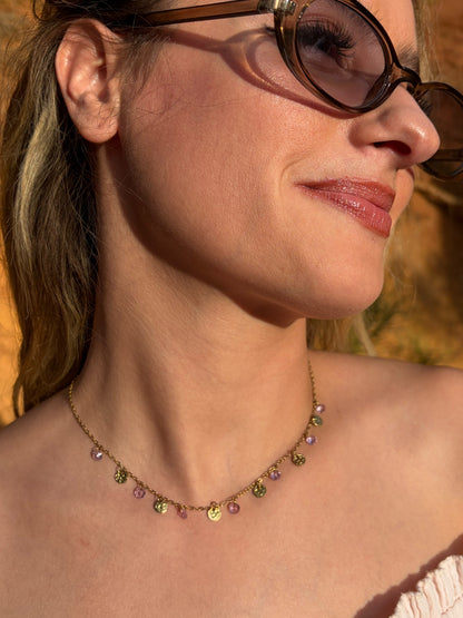 Collier LYSELIA | doré - rose