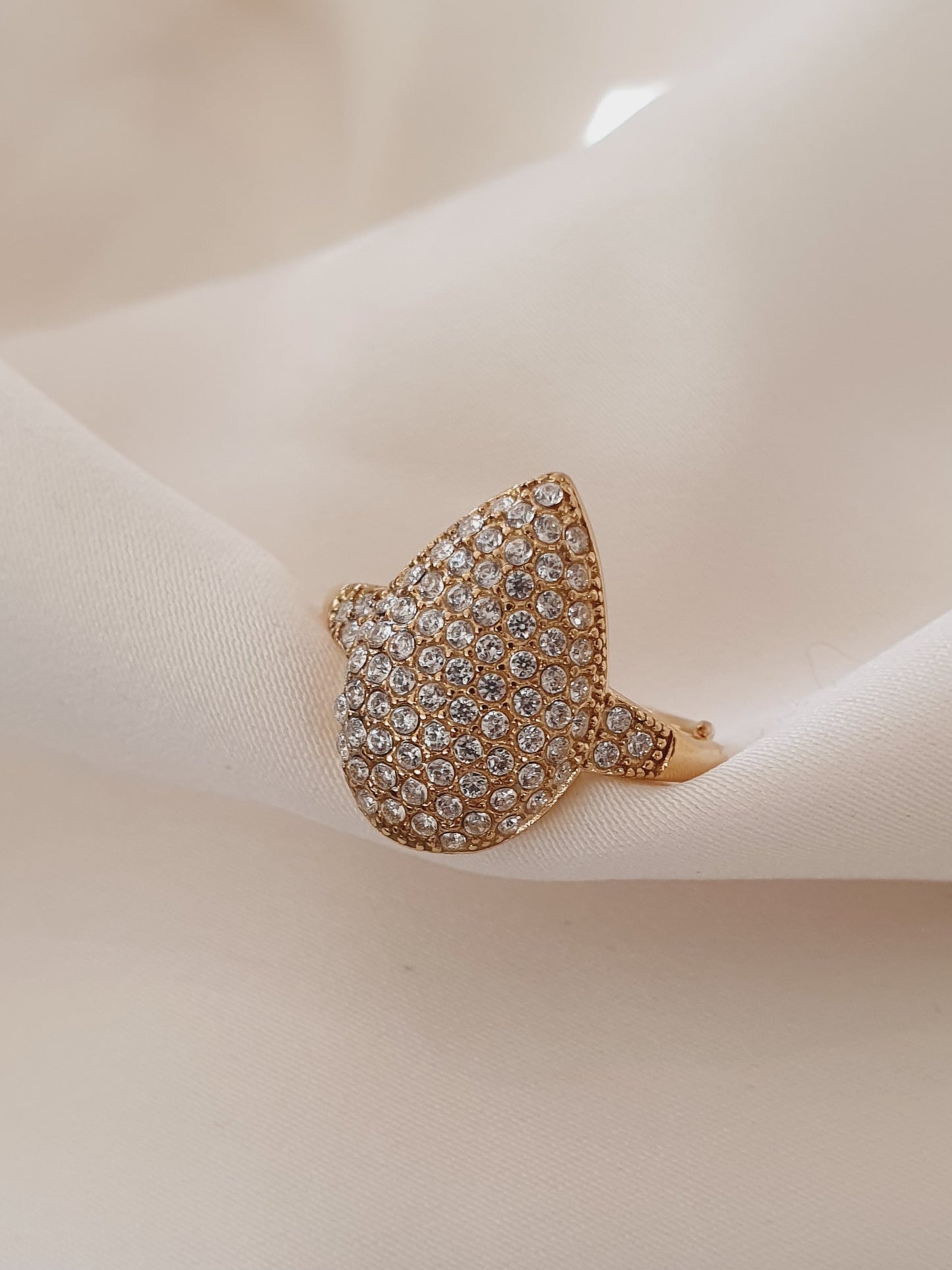 Bague goutte zircons - Coloris au choix
