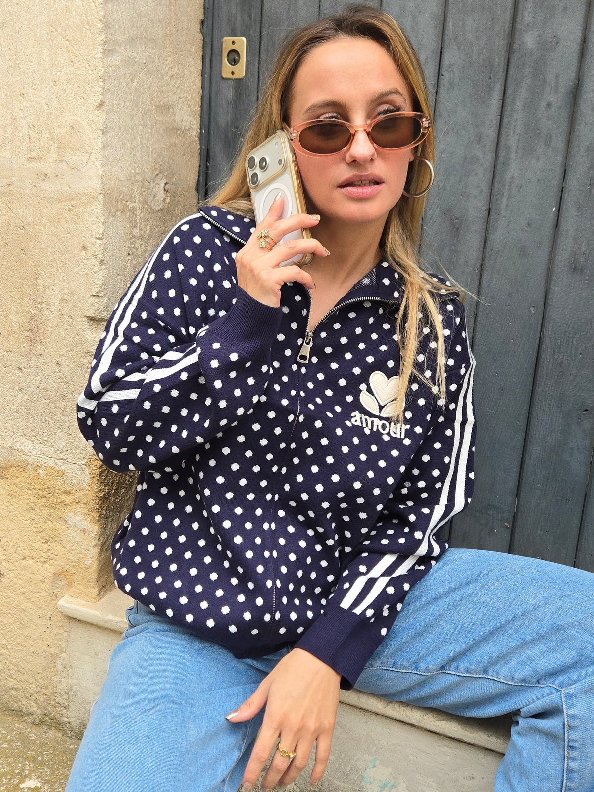Gilet AMOUR pois