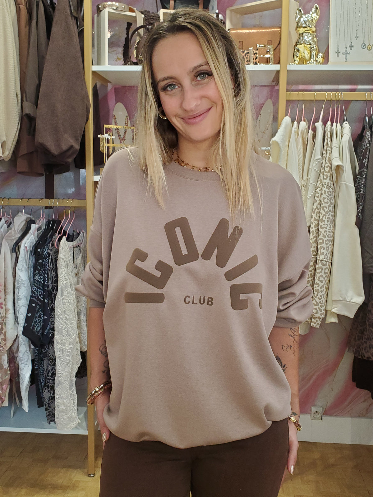 Sweat oversize ICONIC taupe