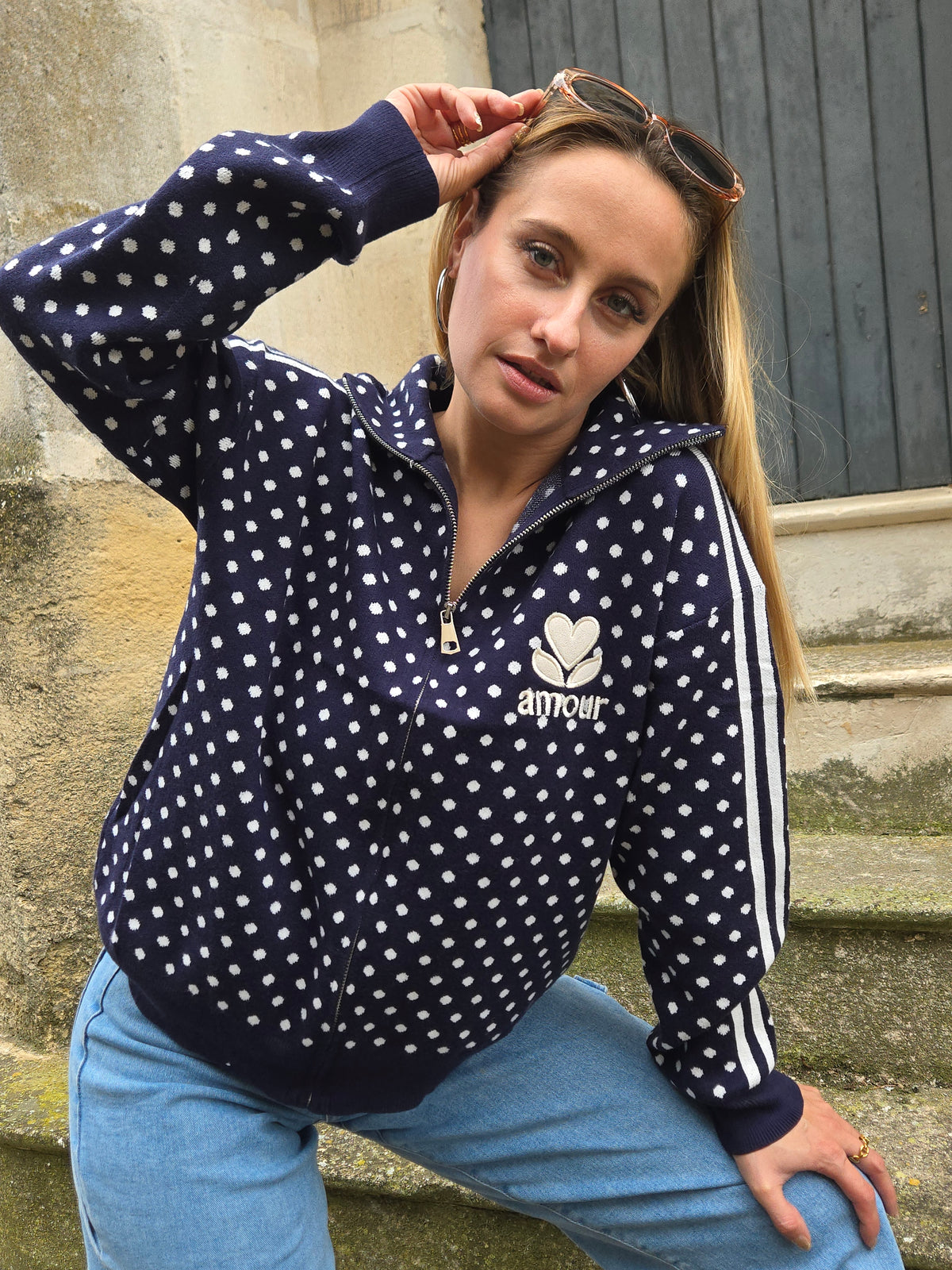 Gilet AMOUR pois