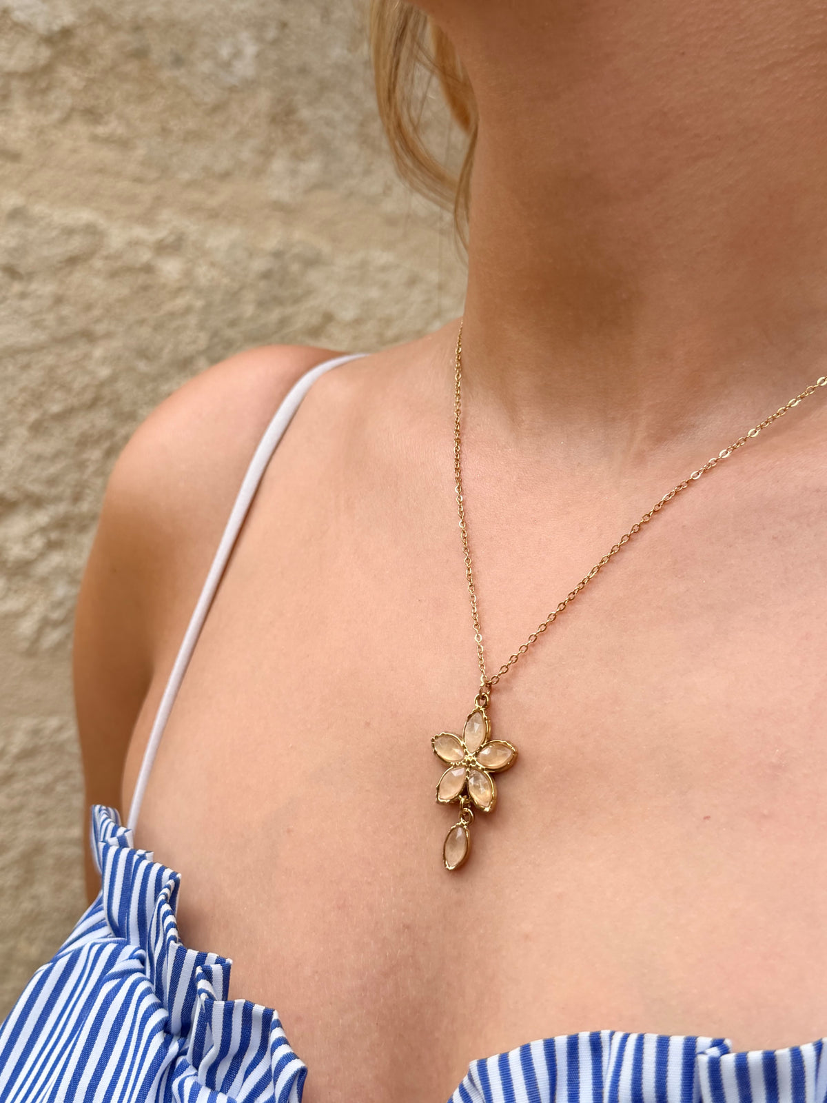Collier FLORALYA - beige