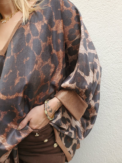 Tunique poncho oversize imprimée Frida