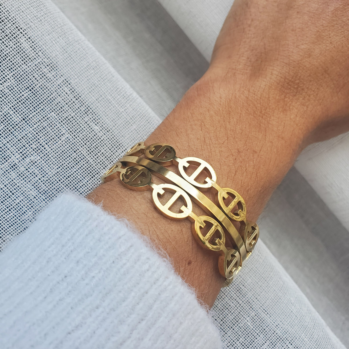Jonc AGATA double-rang - doré