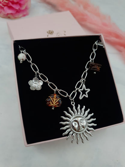 Collier breloques Sunny - argenté